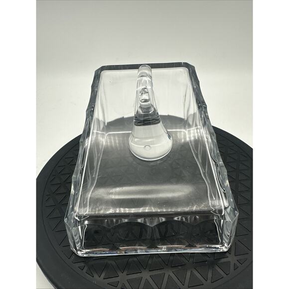 Vintage Cheese Glass Cover Lid Glass Knob Replacement Lid Only Thick Glass - Picture 2 of 6